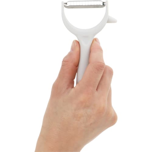 Takagi Kanesada Овощечистка для нарезки соломкой из нержавеющей стали с удалителем ростков картофеля, Безопасна для посудомоечной машины, Т-образная, Равномерная нарезка соломкой, Рукоятка с удобным захватом