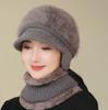 Winter Hat Female Faux Rabbit Fur Ear Protection Wool Hat Plush Thick Warm Knitted Hat