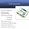 AX210 AX210HMW 5374Mbps WIFI 6E 2.4/5/6G -band Therne Wireless K Card Wifi6e  PCIE Bluetooth-compatible5.2
