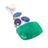 Emerald, Sapphire Gemstone Handmade 925 Sterling Silver Jewelry Pendant 2.17" AH-5224