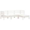VidaXL Canapé de Jardin 3 Places et Repose-pied, Siège avec Dossier, Meuble de Terrasse Patio Arrière-cour Extérieur, Blanc 838055