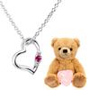 Sears Natural Diamond Heart Necklace and Teddy Bear Plush Toy Set for July Ruby and Brown Women, Bear, 1491-tdt-01-b7