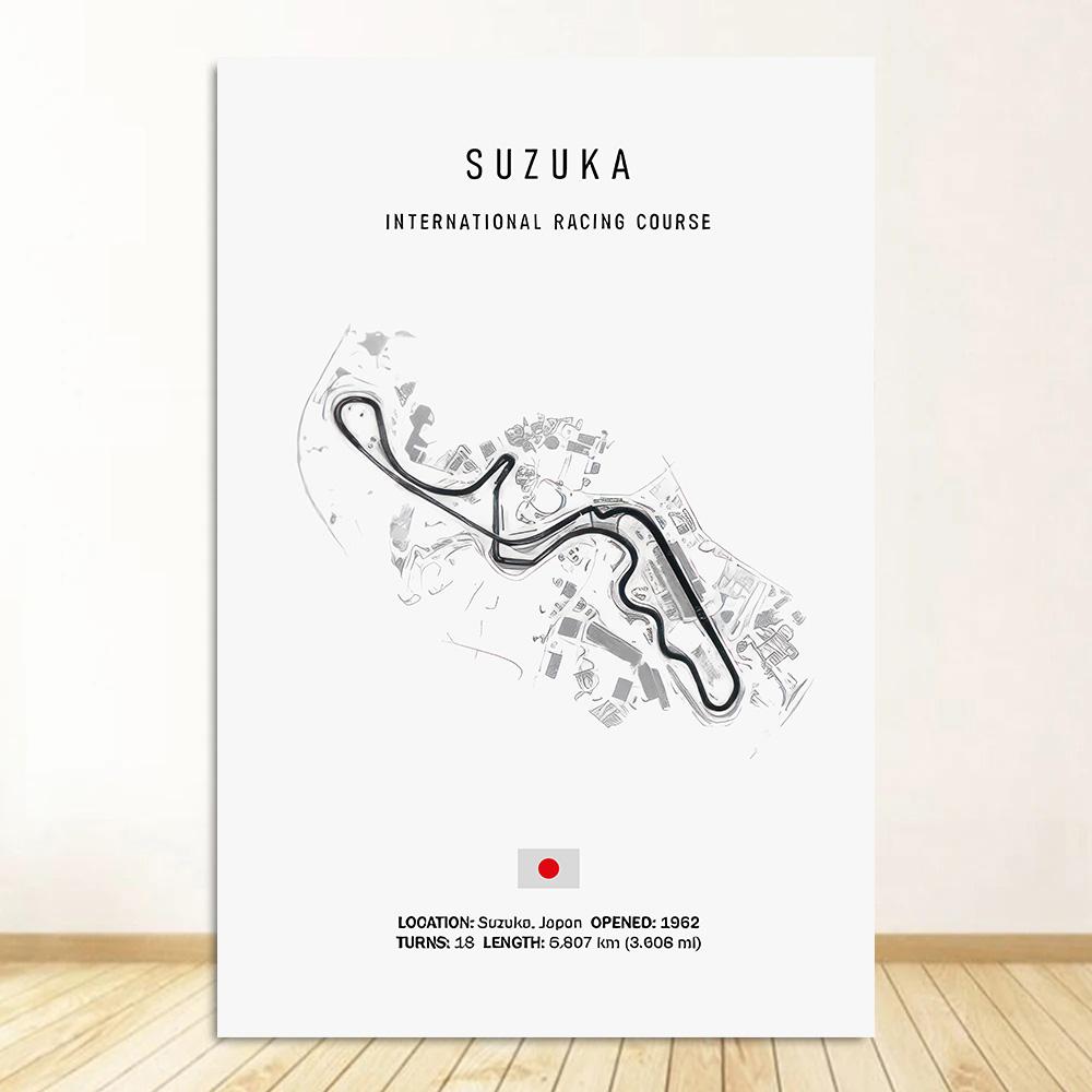 Classic Black And White Vintage Wall Art Formula 1 Imola Monaco Monza Circuit HD Oil On Canvas Posters And Home Decor Gifts