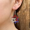 USA Flag Earrings for Women, Patriotic Red White Blue Earrings, American Flag Dangle Drop Earrings, 4th of July Independence Day