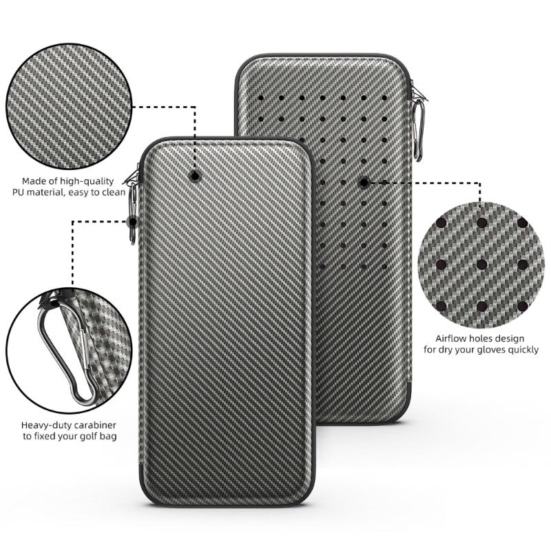 Golf Glove Case, Golf Glove Box with Gloves Holder for Golf Bag Accessories, Golf Storage Organizer for Tees, Divot Tool