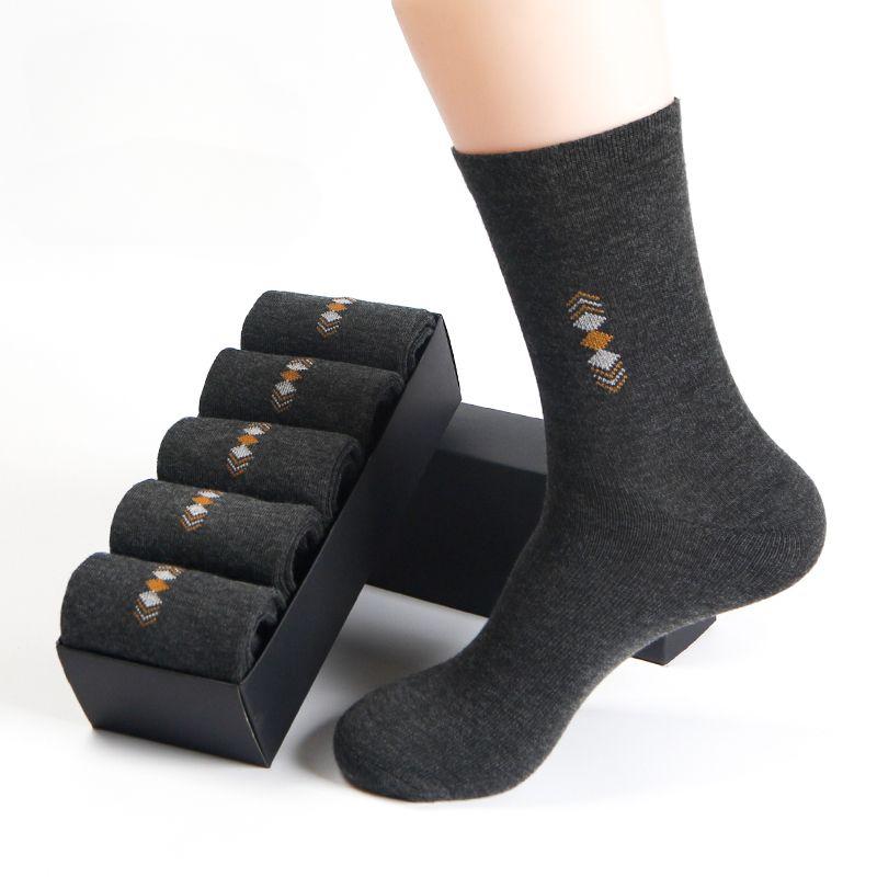 2/5/10 Pairs/Lot Men's Fashion Socks Four Seasons Leisure Breathable Mid Tube Socks 39-46