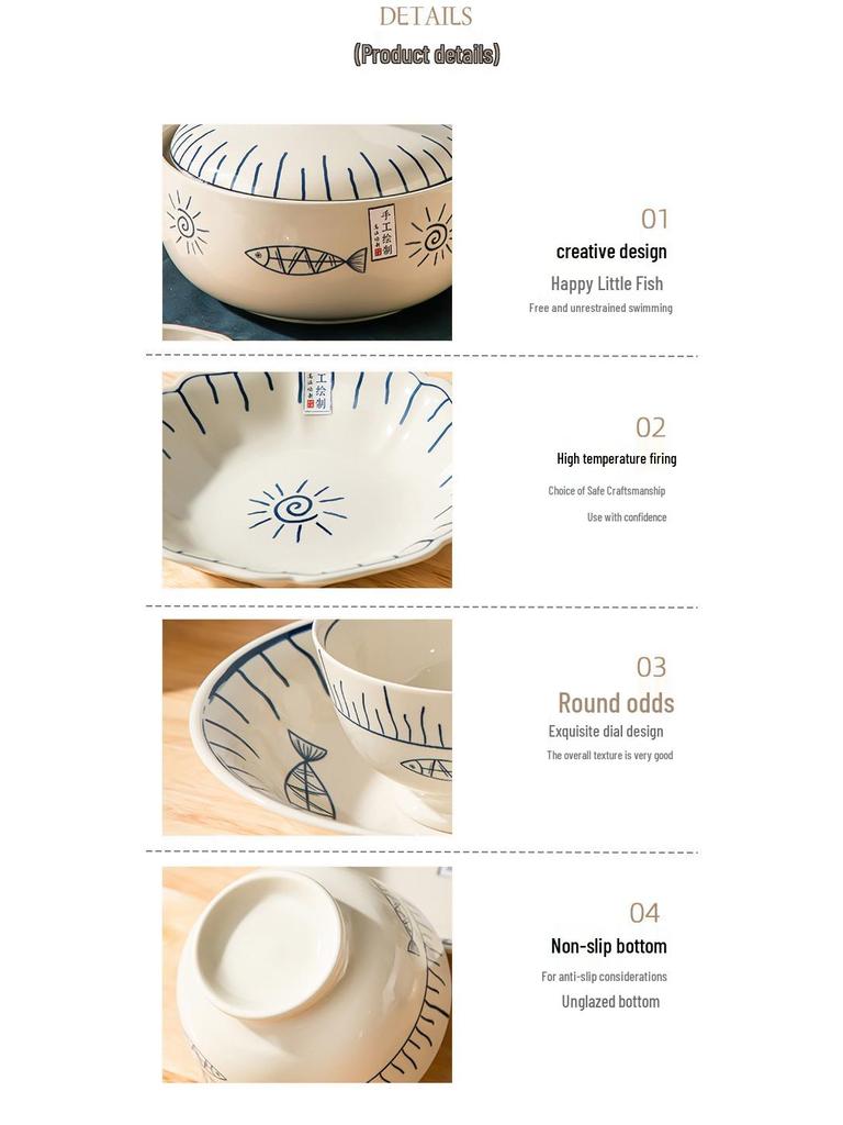 Japanese Ceramic Tableware Set: Rice Bowls, Plates, & Dishes for Restaurant Use