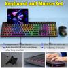 Беспроводной набор клавиатуры и мыши 2.4G с RGB-подсветкой, перезаряжаемый, полноразмерный, эргономичный, для бизнеса и офиса