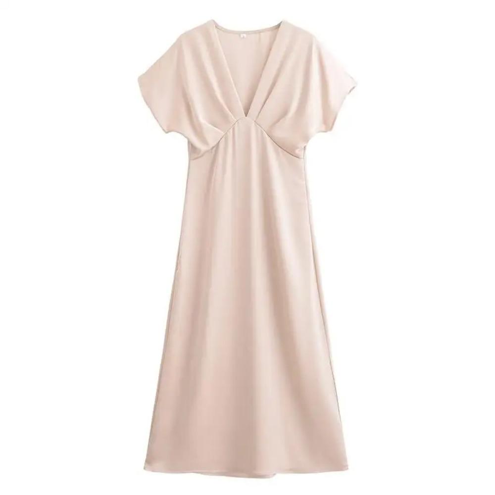 Новые женские платья Летние элегантные модные облегающие платья с V-образным вырезом для улиц и праздников Длинные платья для молодых женщин Шикарное удобное платье