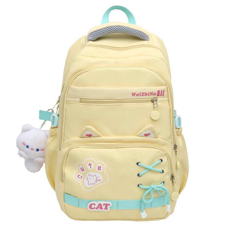 Школьный рюкзак для средней школы, женский, легкий, рюкзак с рисунком кота, большой емкости
