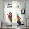 Шторы-тюль с изображением гоночных мотоциклов для гостиной, спальни, кухонных окон, панельные шторы