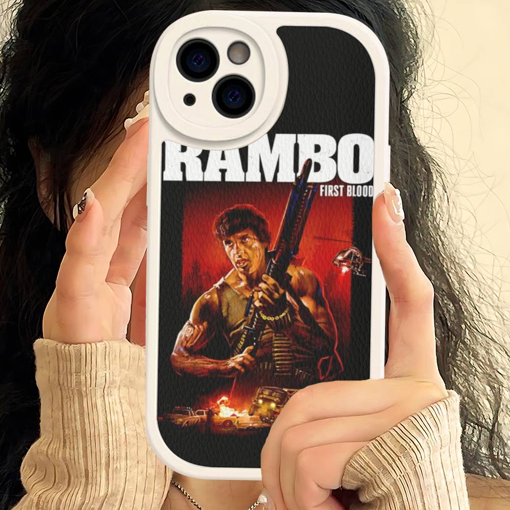 1 шт. Чехол для телефона из кожи в стиле фильма «Рэмбо: Первая кровь» для iPhone 16 15 14 13 12 11 Pro Max Plus Ударопрочный чехол