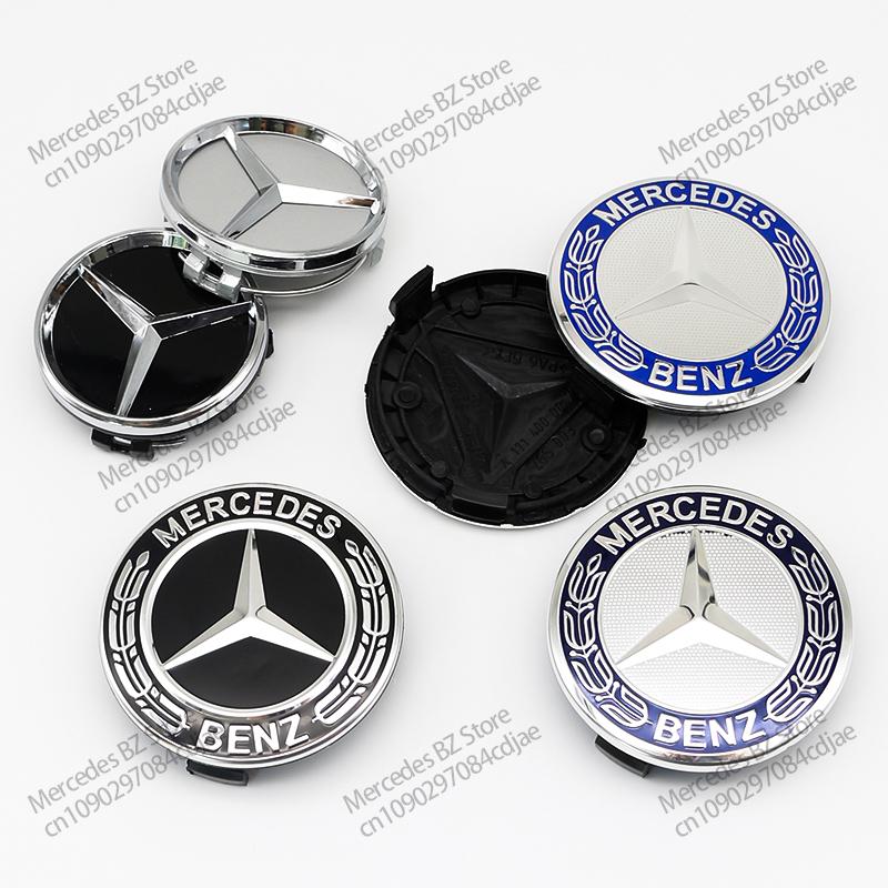 Hot 4pcs 56mm 75mm Car Wheel Center Hub Caps Cover Auto Accessories Mercedes Benz Amg C180 C200 C260 W108 W124 W126 W140 W168 W176 DW1