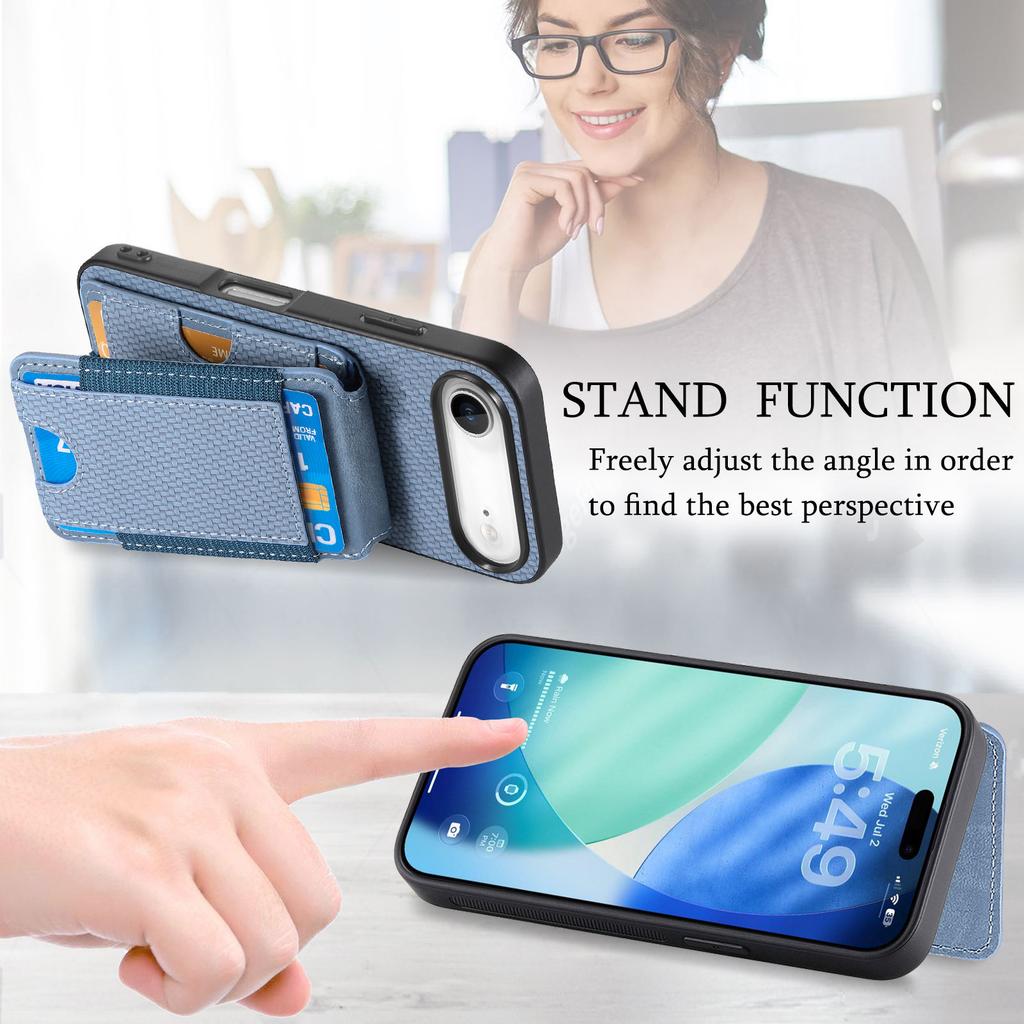 Для iPhone Air Чехол с держателем для карт, подставкой, кожаная задняя крышка