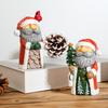 Santa Claus Snowman Resin Figurine Christmas Tabletop Decoration for Home Office Desk Festive Holiday Gift