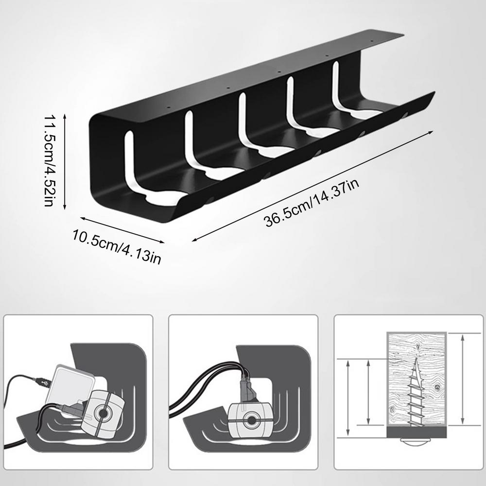Under Desk Cable Management Tray Under Table Storage Rack Wire Organizer For Office Surge Protector Cable Holder for Home