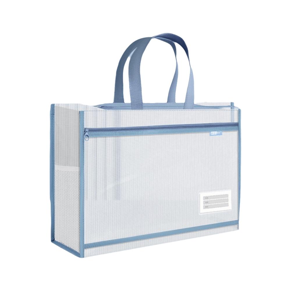 Large Capacity Mesh Art Bag Transparent File Storage Bag Reusable Test Paper Bag Student