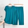 Summer Pijamas For Women Modal Sleeveless Thin O-Neck Pullover Pajamas Set Solid Color Loose Home Suit