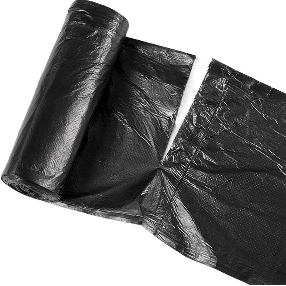 100pcs Flat-mouth Black Rubbish Bag Plastic Waste Bag Liner Bags Trash Bag Bathroom