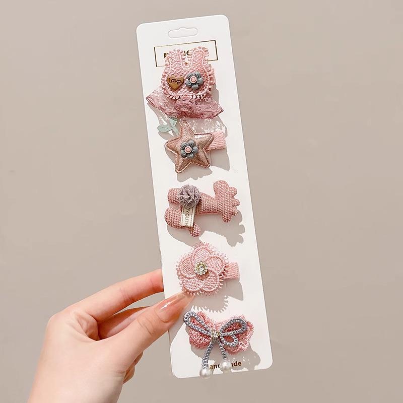 Retro Cute Baby Hair Clips – Gentle Fabric Flower Headwear for Girls