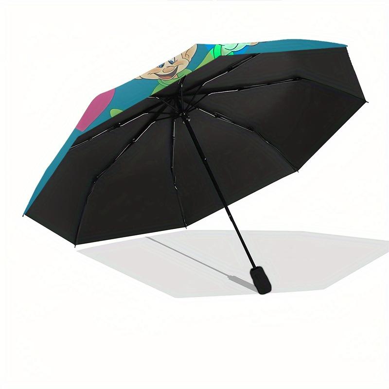 Dwarfs, Hearts Automatic Opening and Closing Umbrella - 8 Ribs Portable Folding Umbrella with Plastic Handle, Suitable for Leisure and Hallo