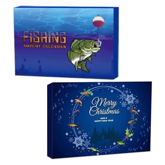 Рыболовные приманки Адвент-календарь 24-дневный календарь обратного отсчета до Рождества Рыболовные сюрпризы Адвент-календарь