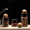 3 Pcs Ball Cork Glass Sealed Jar Flower Fruit Tea Coffee Bean Display Bottle Kitchen Grain Storage Bottle
