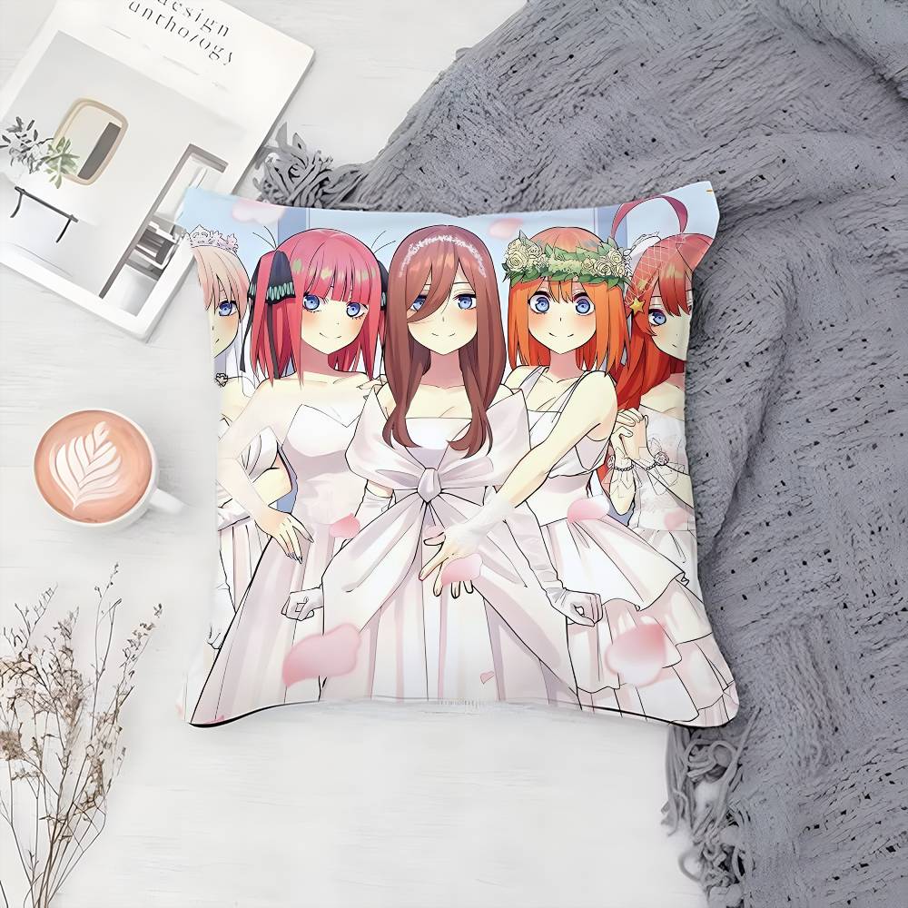 T-The Quintessential Quintuplets-MT Anime Pillow Case Printing Pillowcase Living Room Sofa Cushion Cover Bedroom Room Decor