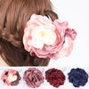 Мода Большая Камелия Тканевый Цветок Краб Заколки для Волос Большой Пластиковый Держатель для Хвоста Зажимы для Волос Свадебная Вечеринка Аксессуары для Волос