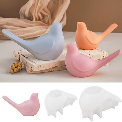 3D птица орнамент силиконовая форма DIY капельный клей смола поделки подарки милые мультяшные птички формы для свечей гипсовый бетон набор домашний декор