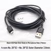 KeBaolong 4-жильный Micro USB удлинительный кабель для передачи данных и питания для камер видеонаблюдения Xiaomi