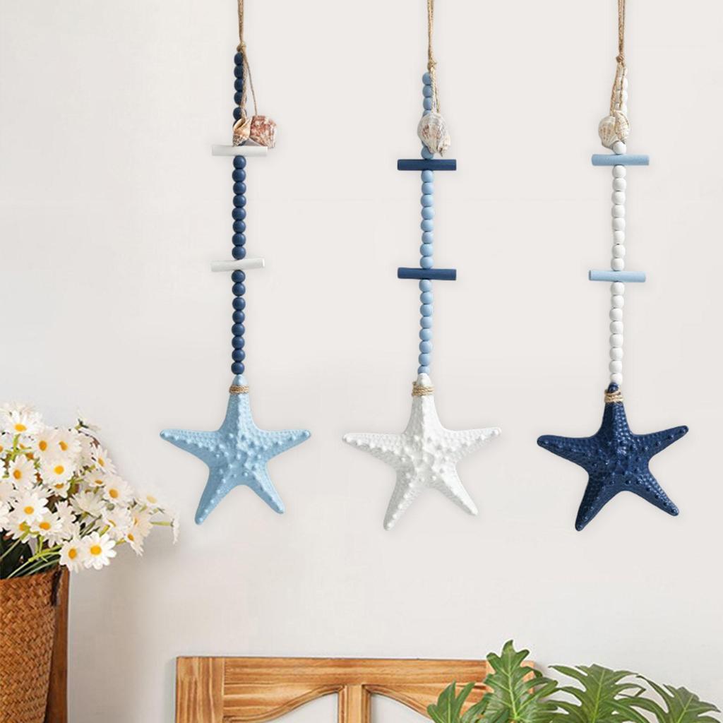 Wooden Starfish Wall Hanging Decor Nautical Decor Boho Wall Art Decor Rustic for Party Favor Living Room Beach Home Bedroom