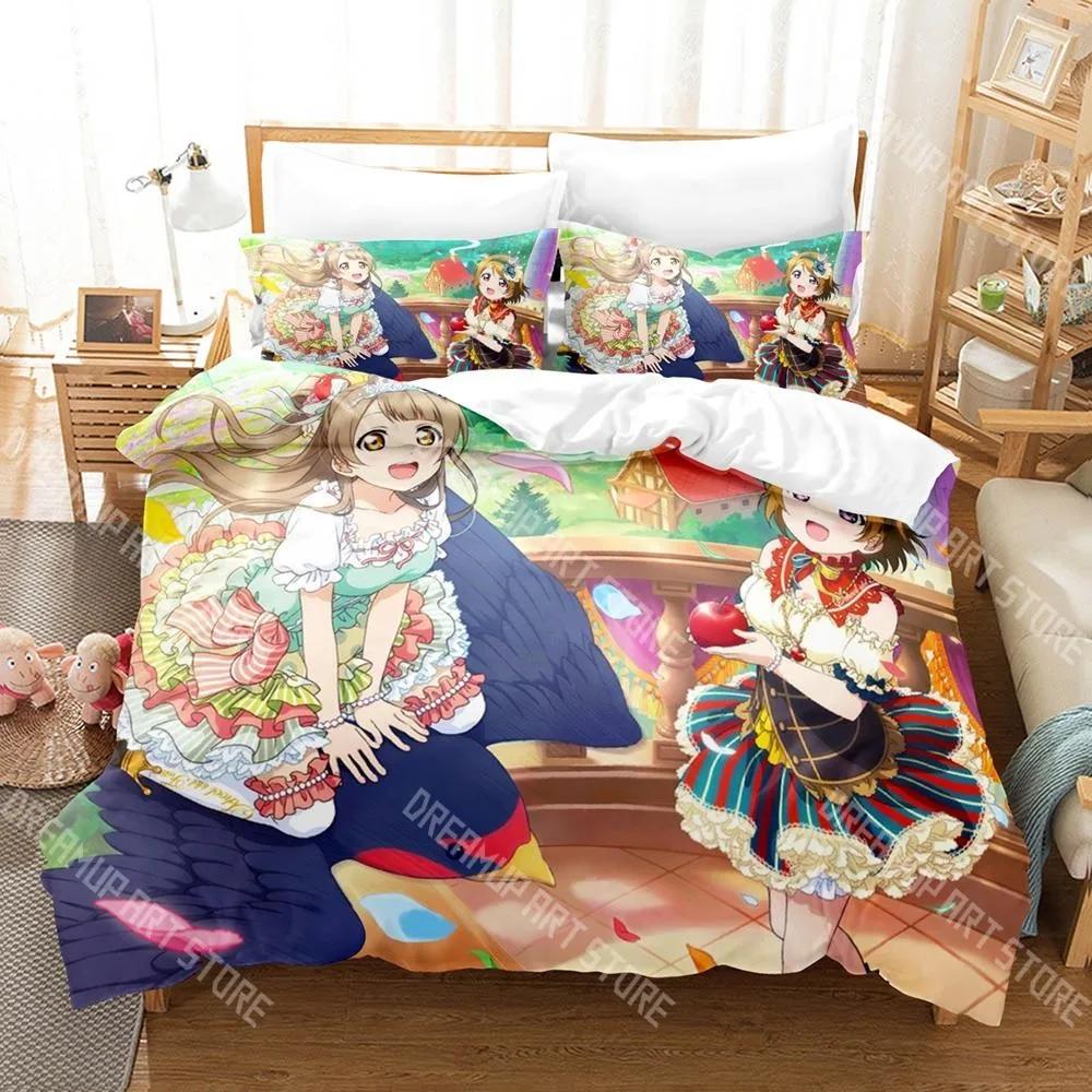 3D-печать Аниме Love Live! Комплект постельного белья Мультяшный Аниме трехпредметный комплект Взрослый Детский Спальня Комплекты Пододеяльников