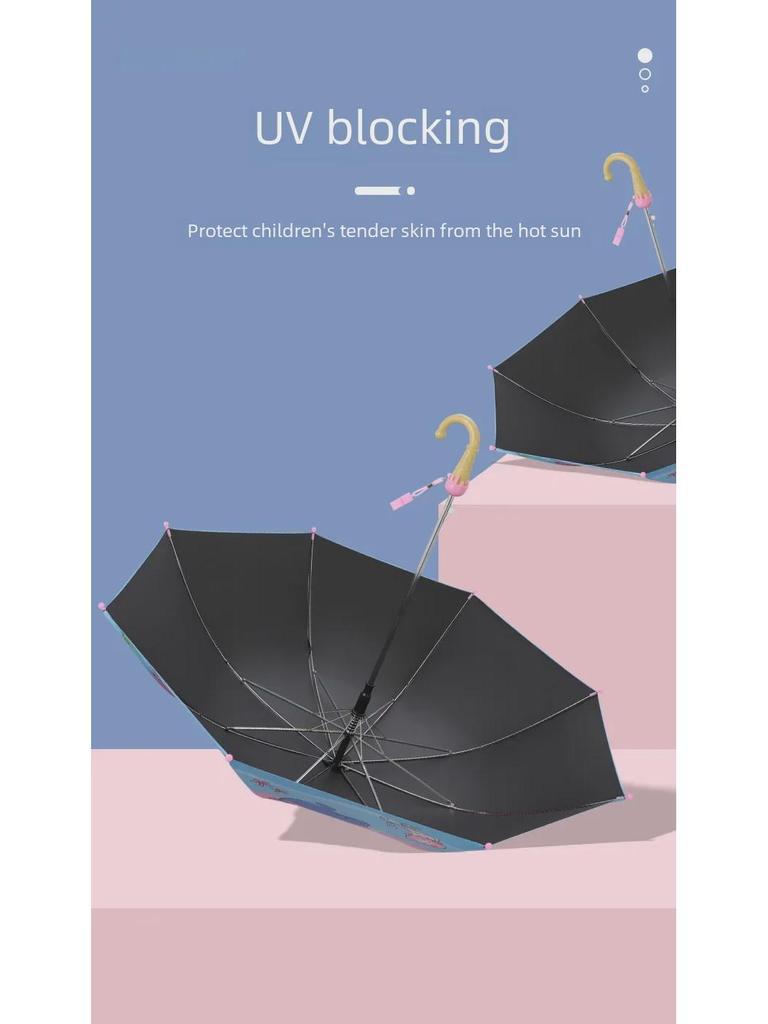 Детский автоматический зонт Cartoon – водонепроницаемый, с длинной ручкой, унисекс, солнцезащитный козырек
