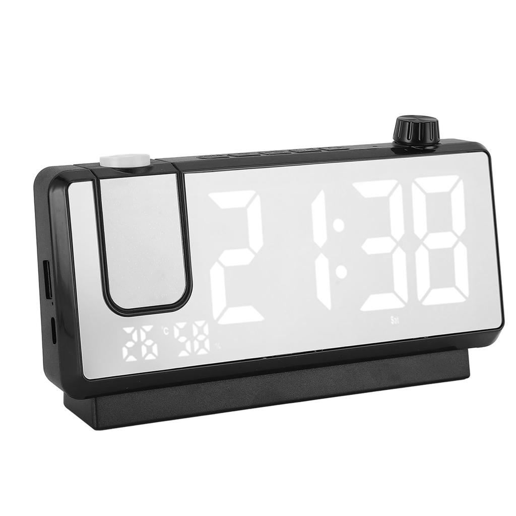 LED Projection Clock Large Display Color Screen Mirror Digital Electronic for Home Bedroom Desktop Snooze Wake Up