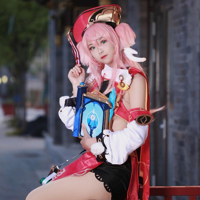   Yanfei Cosplay Costume Game   Yan Fei Cosplay Halloween Sexy Women Outfit Full Set with Hat Suit