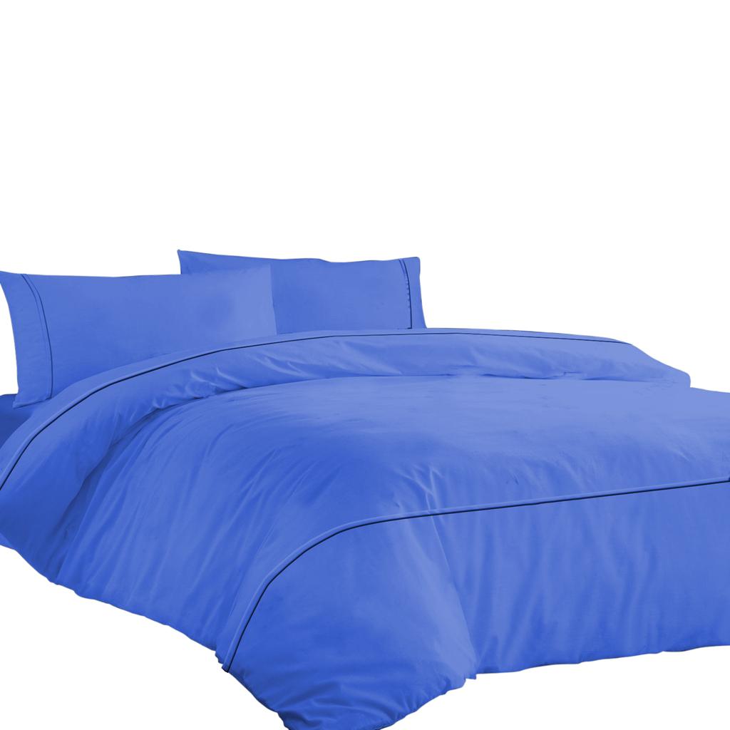 Комплект постельного белья из египетского хлопка премиум-класса 600TC с гладкой горизонтальной окантовкой (Набор из 3 предметов: 1 пододеяльник и 2 наволочки) - Различные размеры и цвета