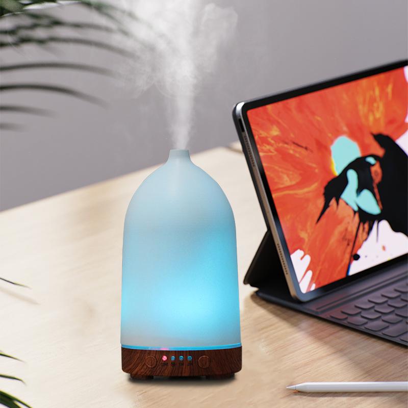 USB Диффузор для эфирных масел Пластиковый Ультразвуковой Увлажнитель воздуха 100 мл Функция таймера Аромадиффузор с цветной светодиодной подсветкой