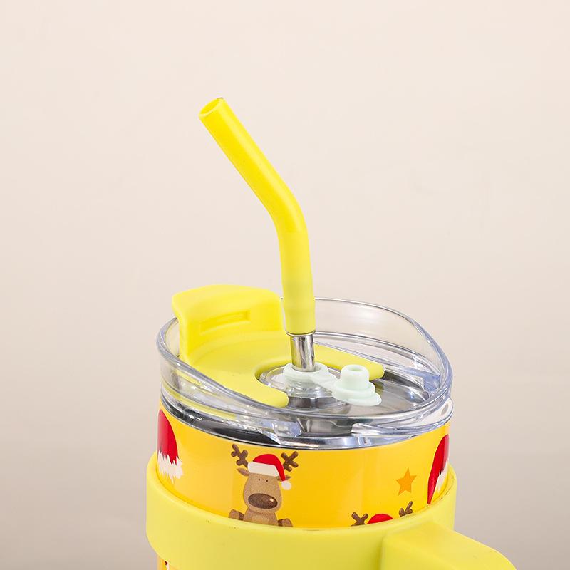 Christmas Cup 40oz Large Capacity Stainless Steel Thermos Cup Outdoor with Straw Bingba Cup