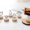 Decor Home Decoration Memo Card Round Wooden Holder Message Left Supporter Photo Frame Picture Clip
