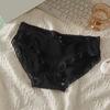 Women Panties Seamless Lace Bow Decor Soft Solid Color Elastic Thin High Waist Quick-drying Breathable Anti-septic Lady Underpants Briefs