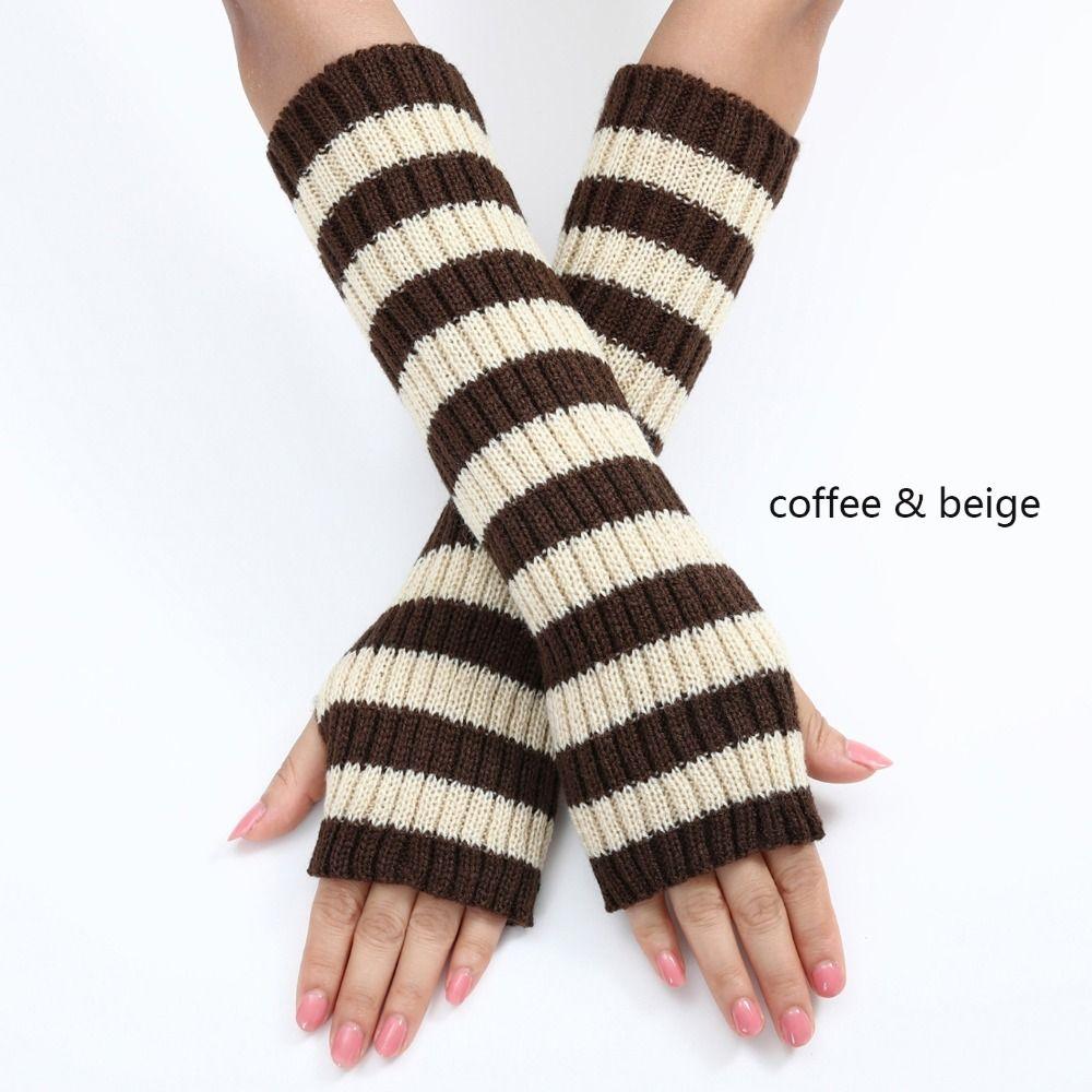Knitted Arm Warm Gloves Half Finger Ankle Wrist Sleeves Punk Fingerless Gloves  Girls Women