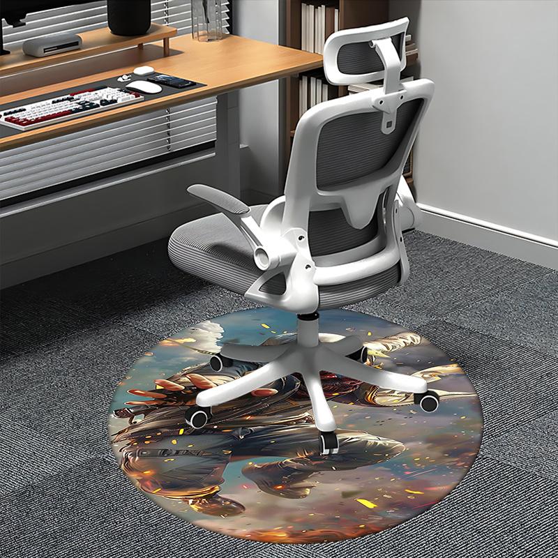 Mortal Kombat,Sub-Zero Chair mat Round Rug-Office carpet, Machine Washable, Non-slip, Suitable for Living Rooms, Bedrooms, Entryways, and Ho