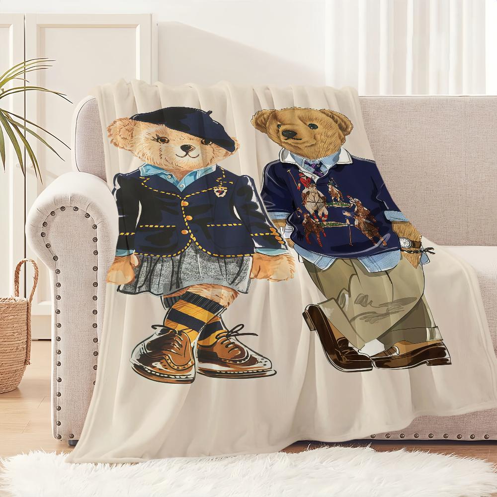 Fashion P-Polo B-Bears Luxury Blanket Soft Comfortable Nap Plush Suitable For Iiving Room Office Bedroom Birthday Home Kid Gift