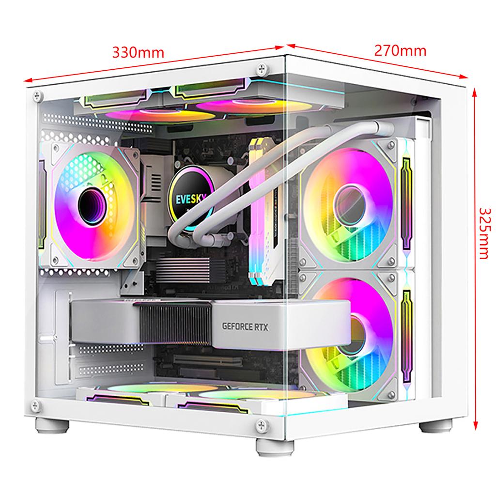 270 градусов прозрачный компьютерный корпус настольный ПК башня для M-Atx/Itx материнская плата Atx блок питания 325 мм графический процессор Usb 3.0 SSD Hdd