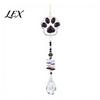 Crystal Rainbow Reflector Cat Paw Wind Chimes, Suncatchers for Windows Hanging, Water Drop Pendant Prism Maker Indoor Outdoor Home Garden Decor Cute