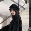 Женский шерстяной черный берет с козырьком: Модная ретро-стиль художника, корейско-британская восьмиугольная шляпа для осени и зимы