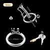 Stainless Steel Urethral Lock with Plug Key 3-size Ring BDSM Erotic Urethral Lock Penile Restraint Device Outdoor Train Sex Toy