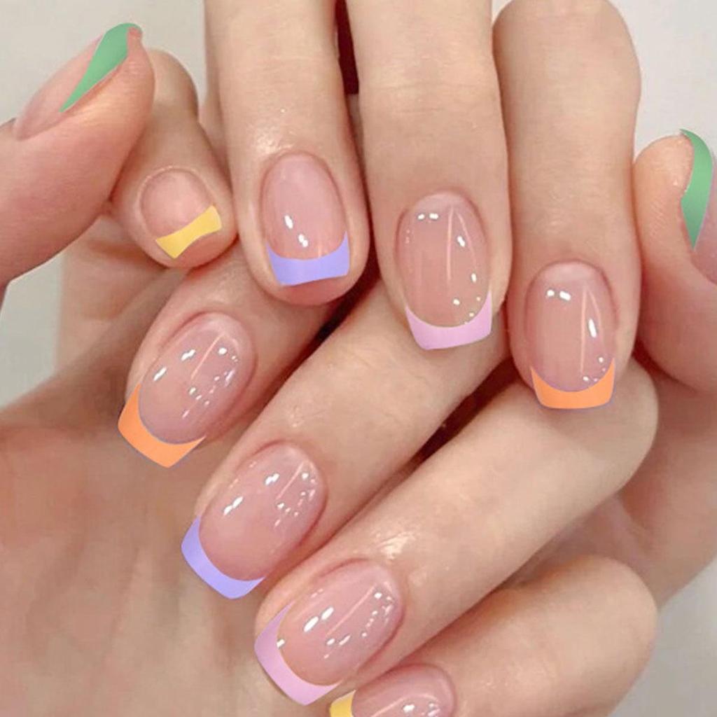 Съемные наклейки для нейл-арта в европейском и американском стиле - Простые, носибельные накладные ногти