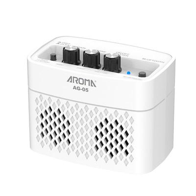 Усилитель для гитары AROMA Aroma, перезаряжаемый, 5 Вт, функция Bluetooth, WHT, встроенный AG-05
